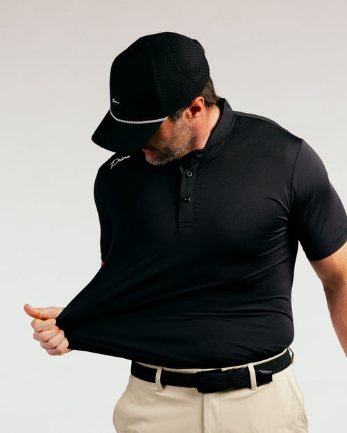 Black Cursive Blade Polo