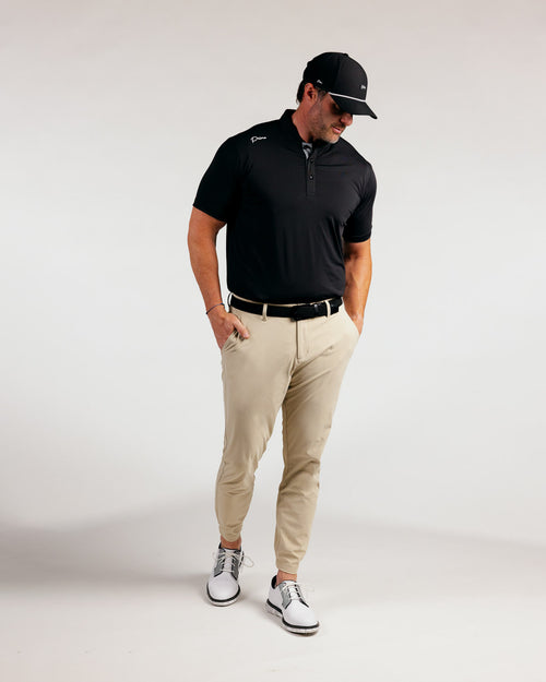 Black Cursive Blade Polo