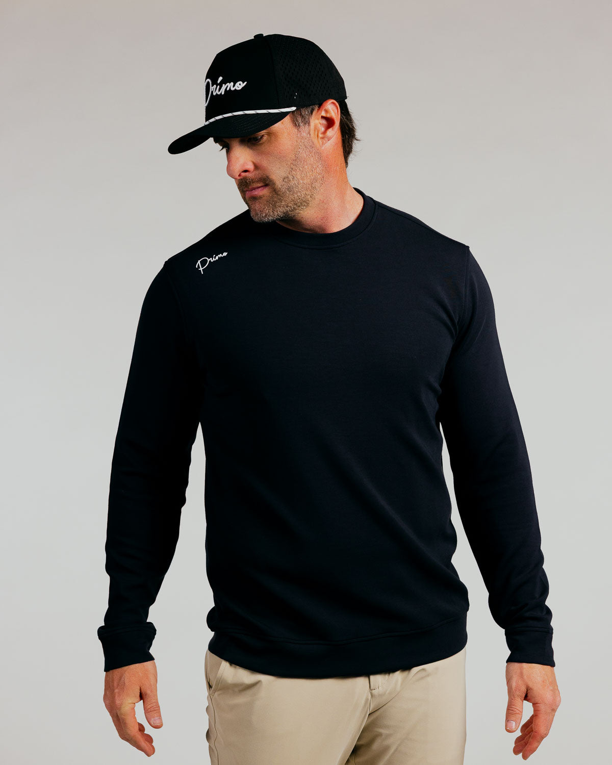 Black Cursive Golf Crew Neck