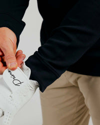 Black Cursive Golf Crew Neck