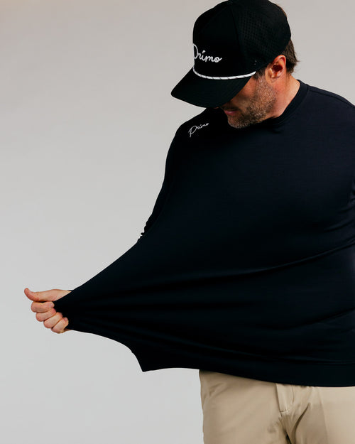 Black Cursive Golf Crew Neck