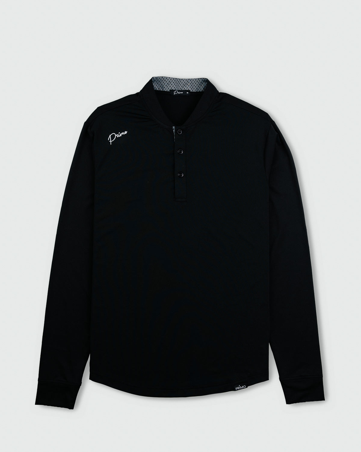 Black Cursive Long Sleeve Blade Polo