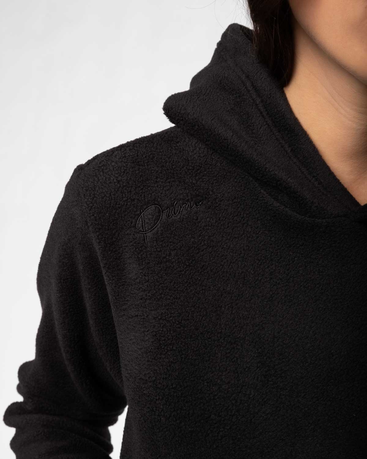 Women's Black Polar Fleece Hoodie