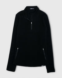 Women's Black Waffle Quarter Zip