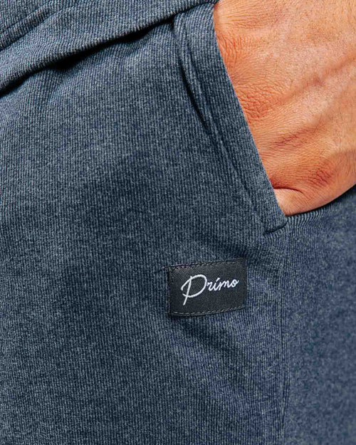 Blue Gray Brushed Rib Knit Shorts