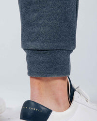 Blue Gray Brushed Rib Knit Jogger