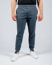Blue Gray Brushed Rib Knit Jogger