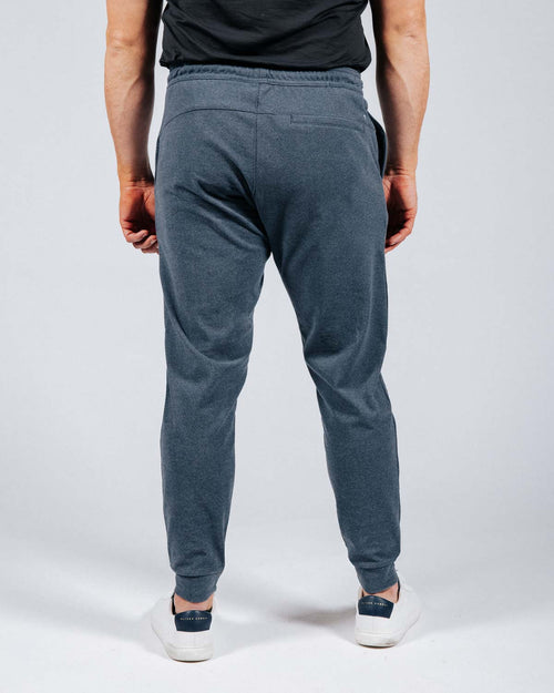 Blue Gray Brushed Rib Knit Jogger