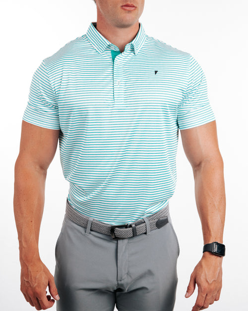 Teal Stripe Classic Polo