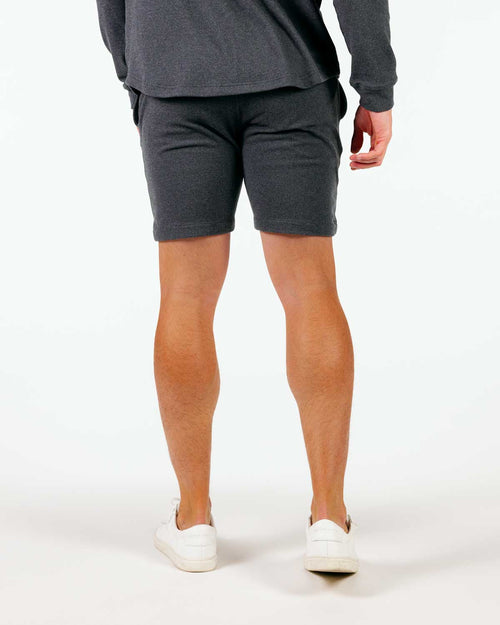 Dark Gray Brushed Rib Knit Shorts