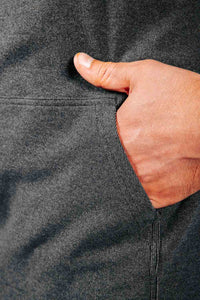 Dark Gray Brushed Rib Knit Hoodie