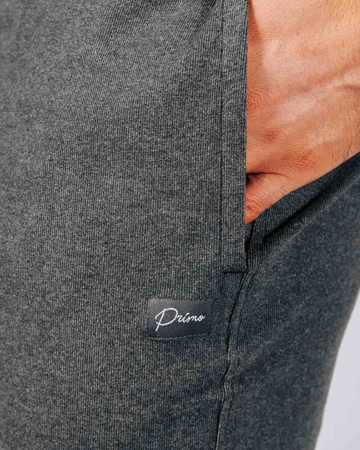 Dark Gray Brushed Rib Knit Shorts