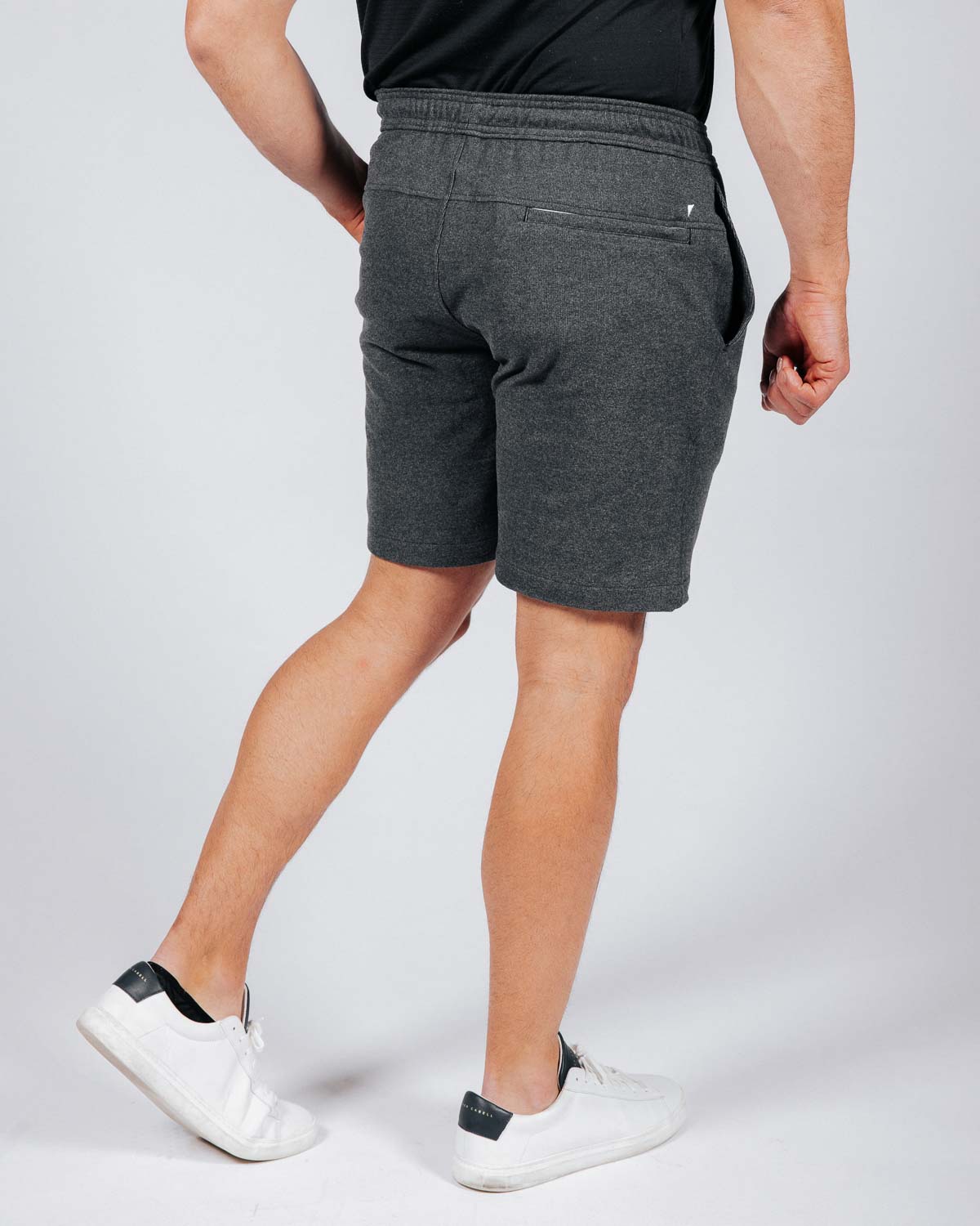 Dark Gray Brushed Rib Knit Shorts