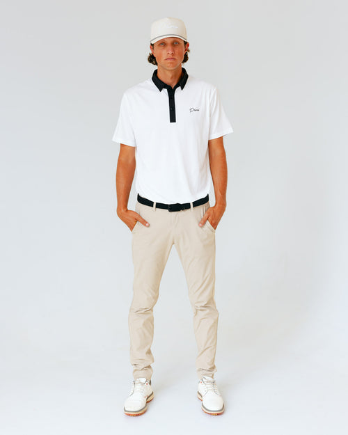 Grant Horvat Essentials White & Black Classic Polo