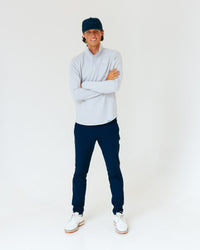 Grant Horvat Essentials Light Gray Classic Waffle Quarter Zip
