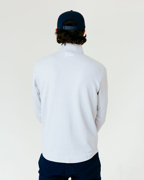 Grant Horvat Essentials Light Gray Classic Waffle Quarter Zip
