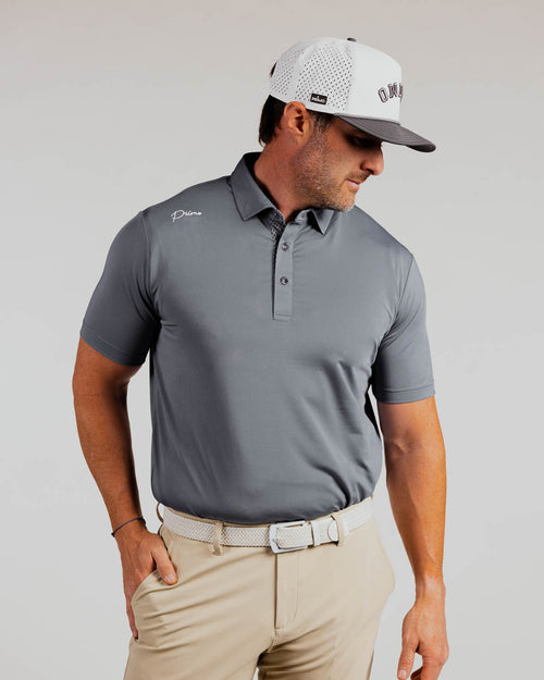 Gray Cursive Classic Polo