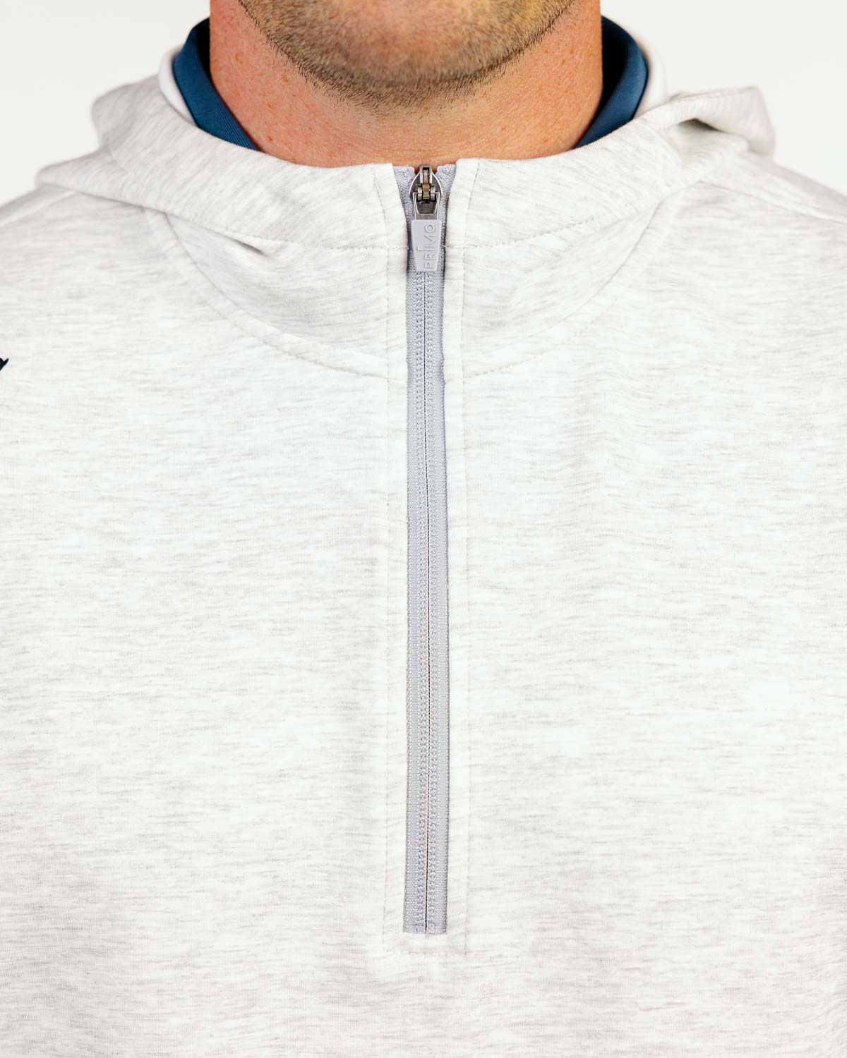 Light Gray Heather Hooded Quarter Zip Vest