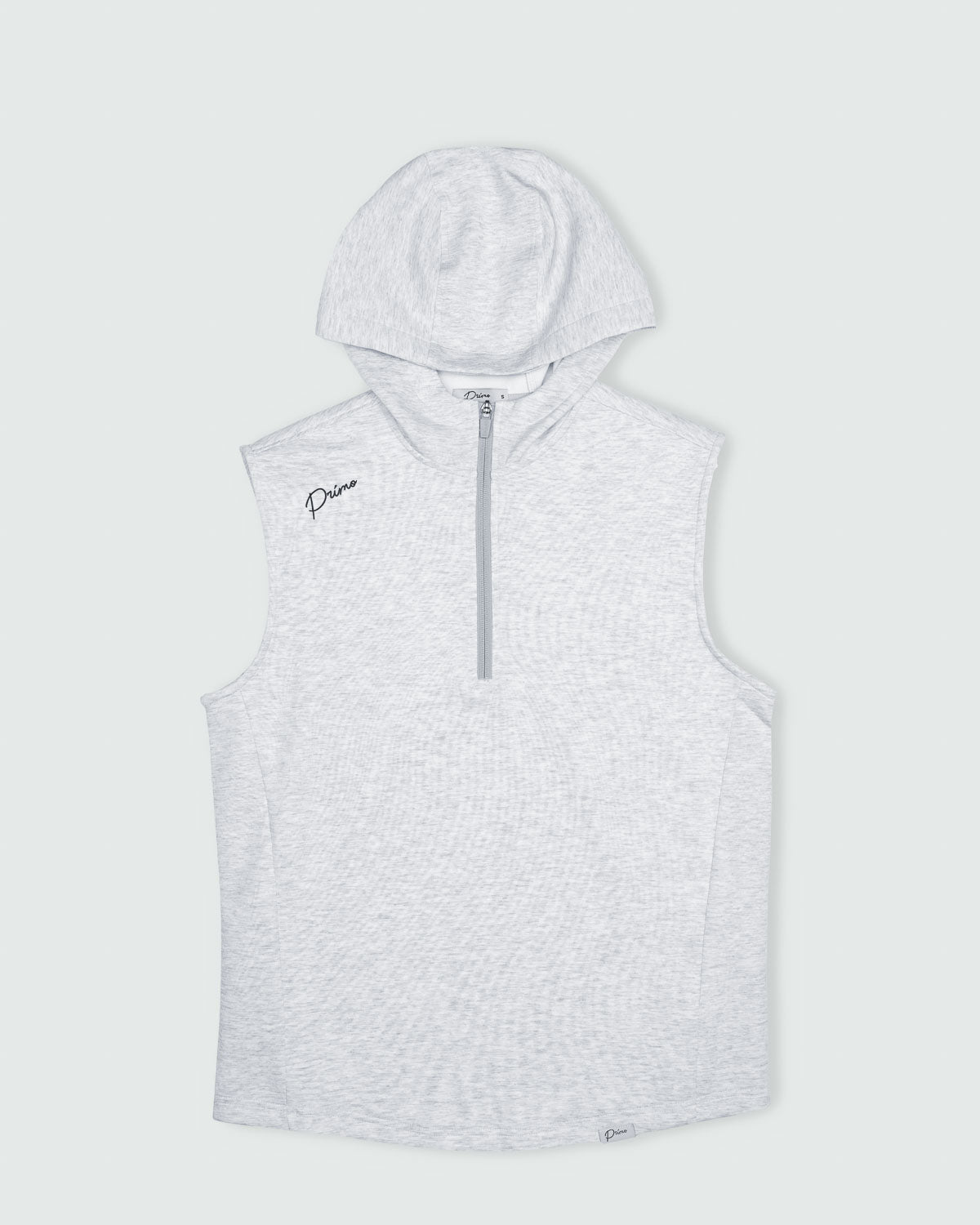 Light Gray Heather Hooded Quarter Zip Vest