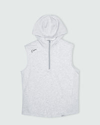 Light Gray Heather Hooded Quarter Zip Vest