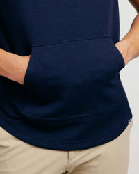 Navy Heather Short Sleeve Recovery Hoodie