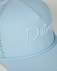 Light Blue Monochrome Cursive Hat