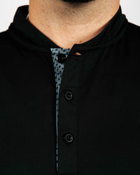 Black Long Sleeve Blade Polo