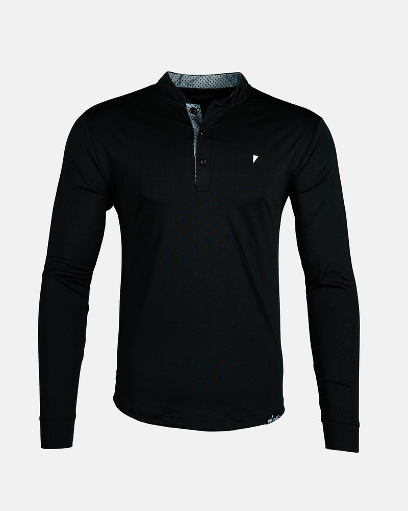 Black Long Sleeve Blade Polo