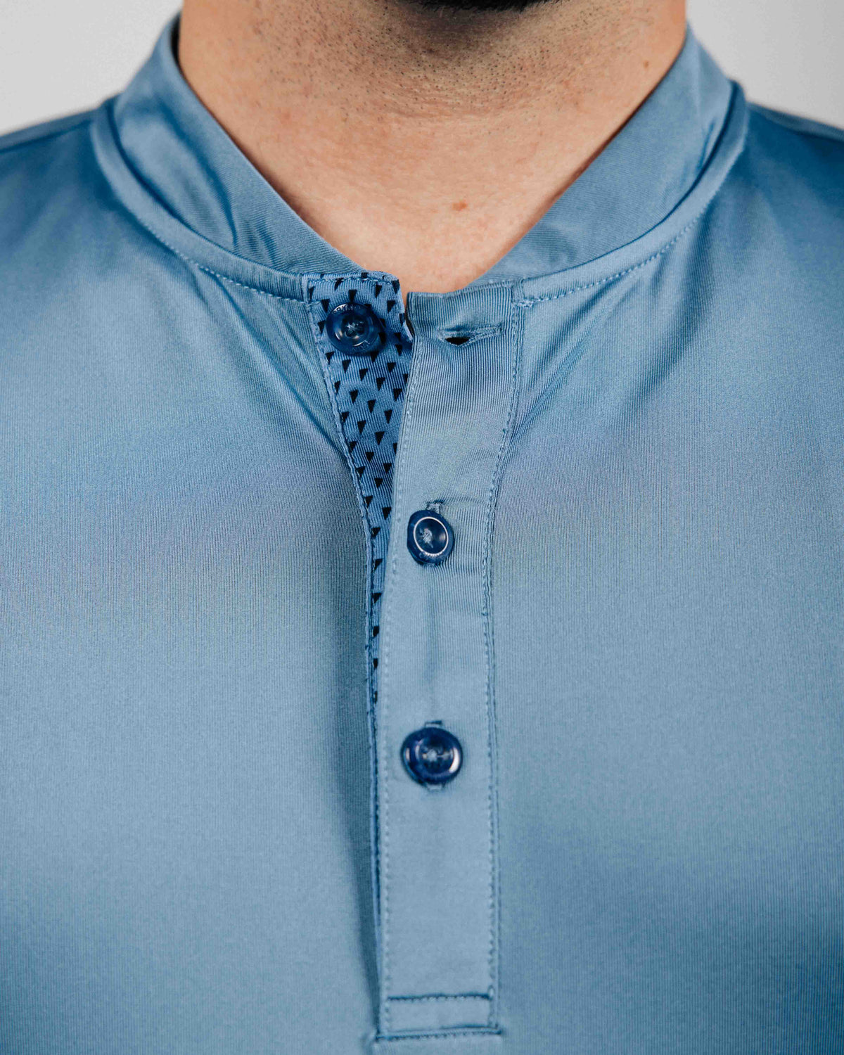 Shadow Blue Long Sleeve Blade Polo