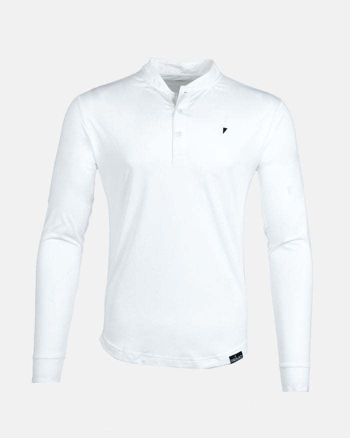 White Long Sleeve Blade Polo