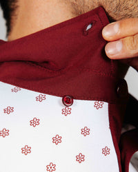 Maroon Daisy Classic Polo