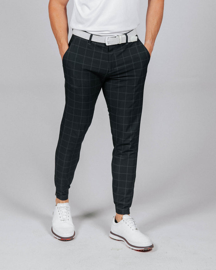 Men's Charcoal Plaid Golf Jogger