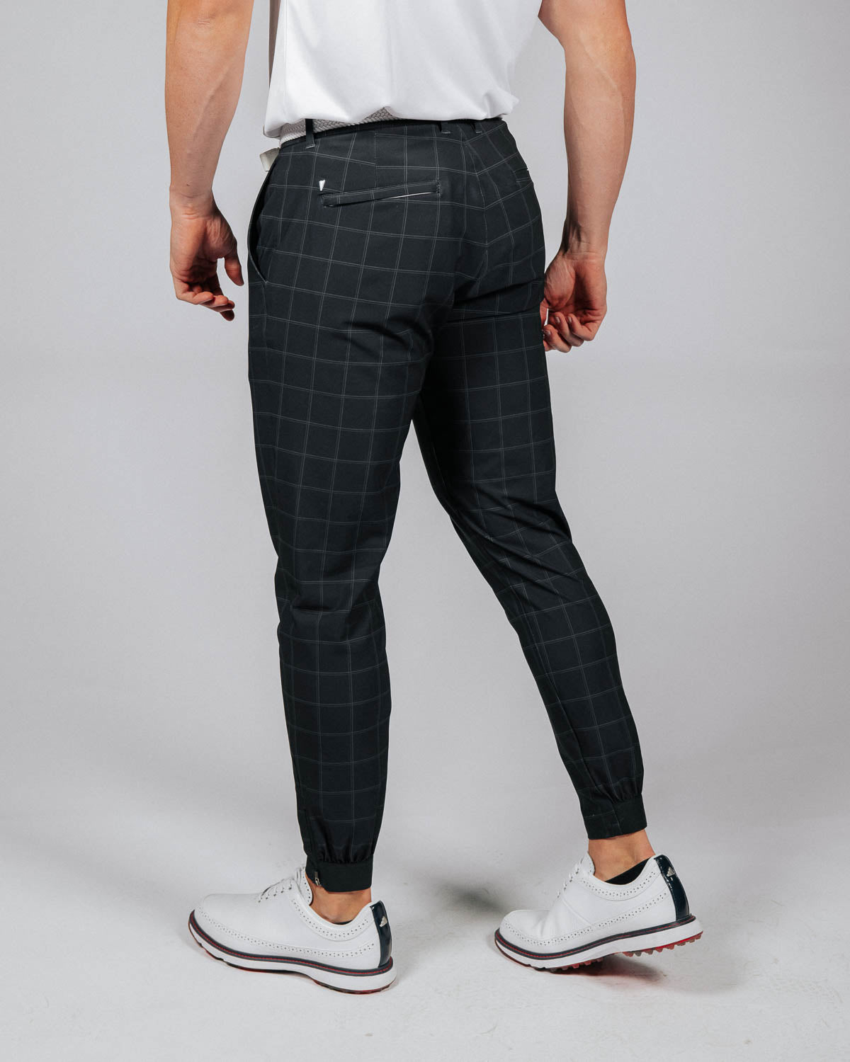 Men's Charcoal Plaid Golf Jogger