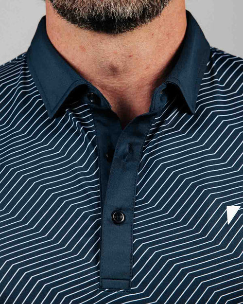 Navy Chevron Classic Polo
