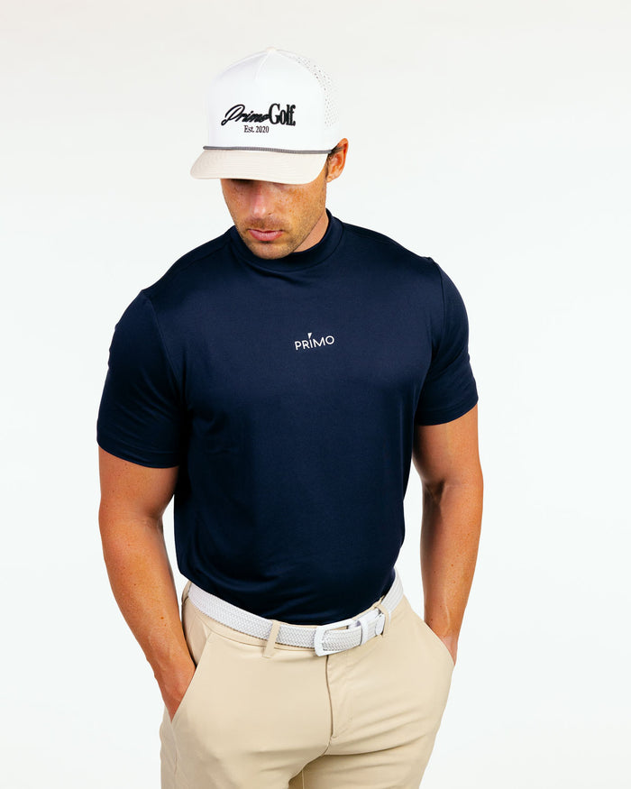 Primo Mock Neck Tee - Navy