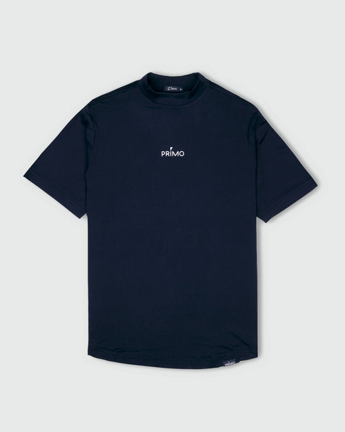 Navy Mock Neck Tee