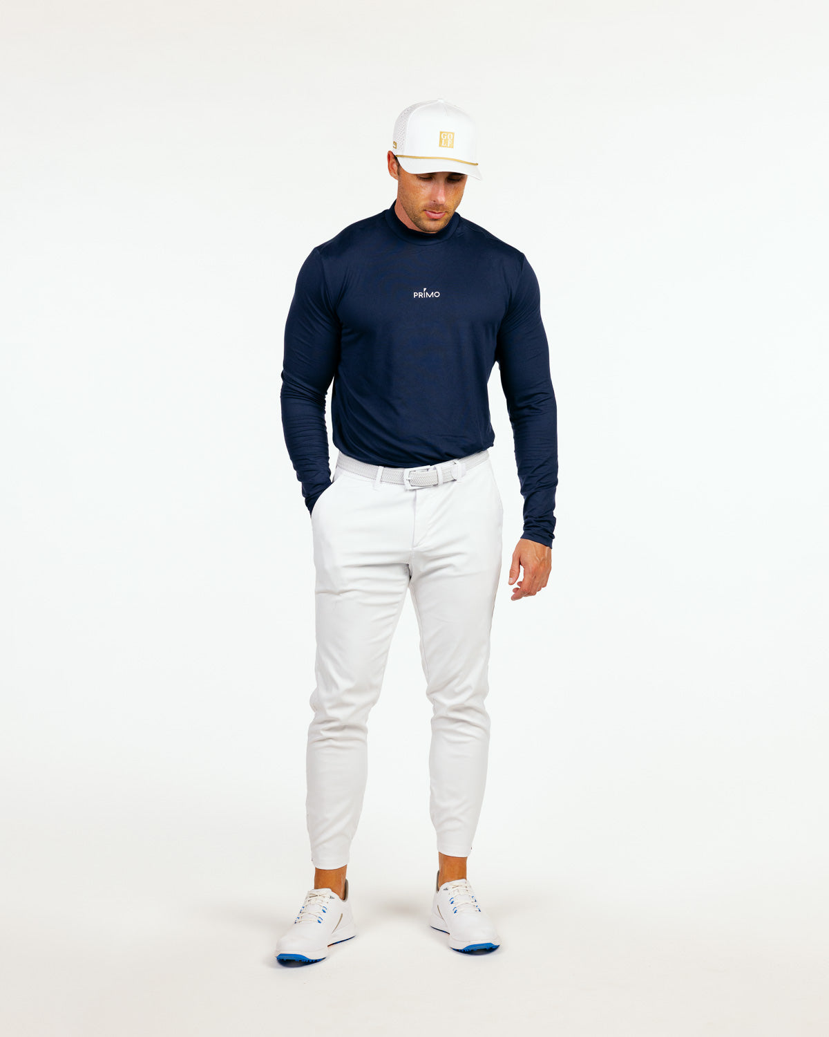 Navy Mock Neck Long Sleeve