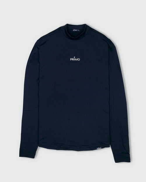 Navy Mock Neck Long Sleeve