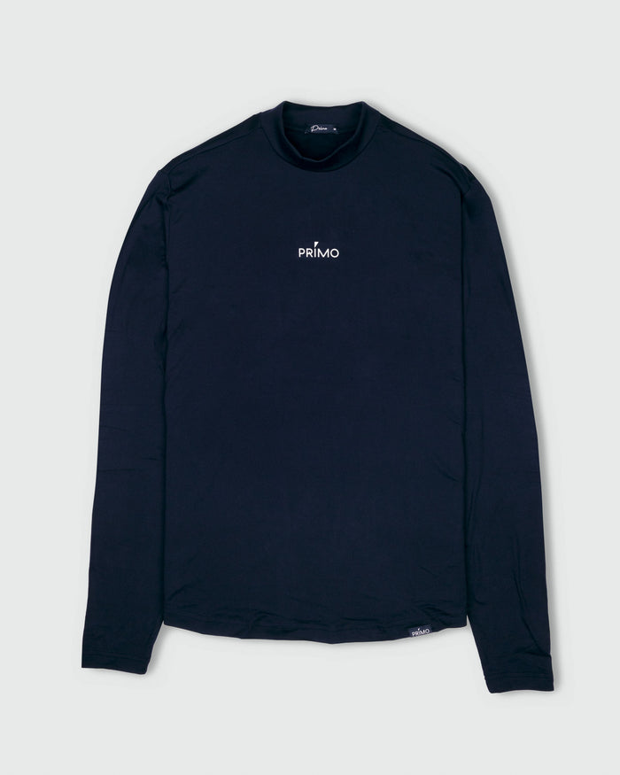 Navy Mock Neck Long Sleeve