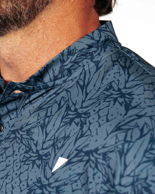 Navy Pineapple Blade Polo