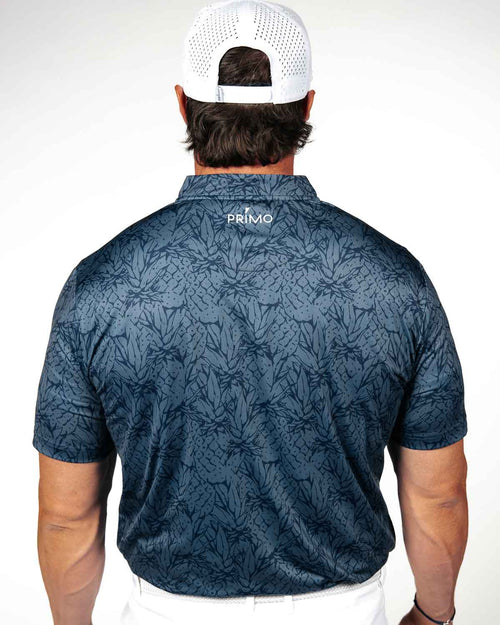 Navy Pineapple Blade Polo