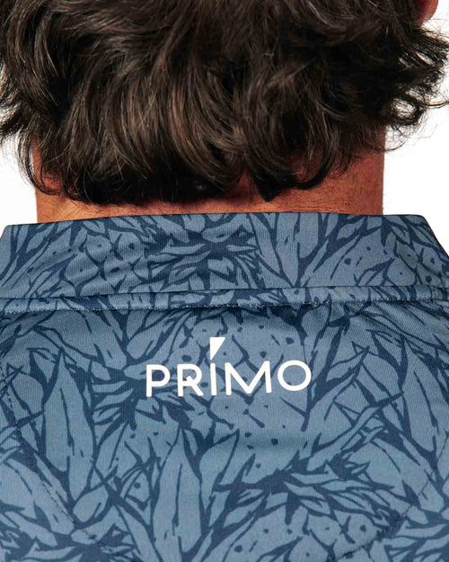 Navy Pineapple Blade Polo