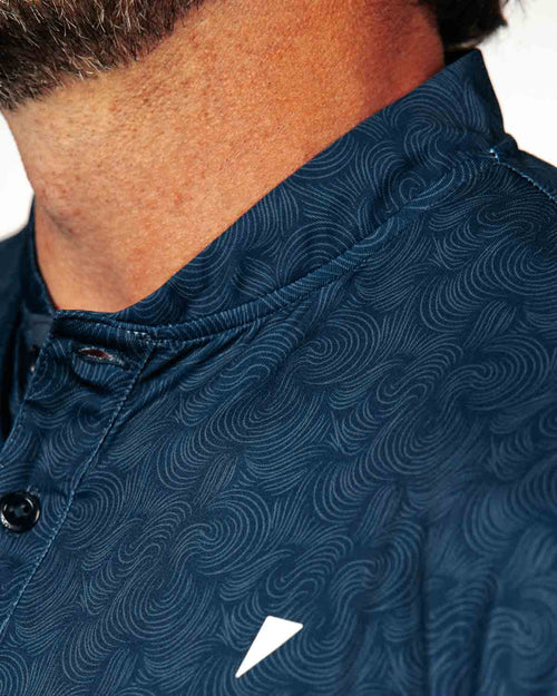 Navy Swirl Blade Polo