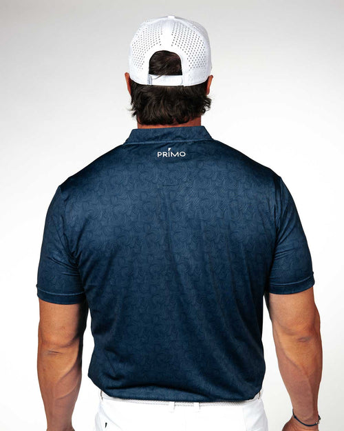 Navy Swirl Blade Polo