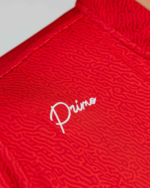 Red Maze Cursive Blade Polo