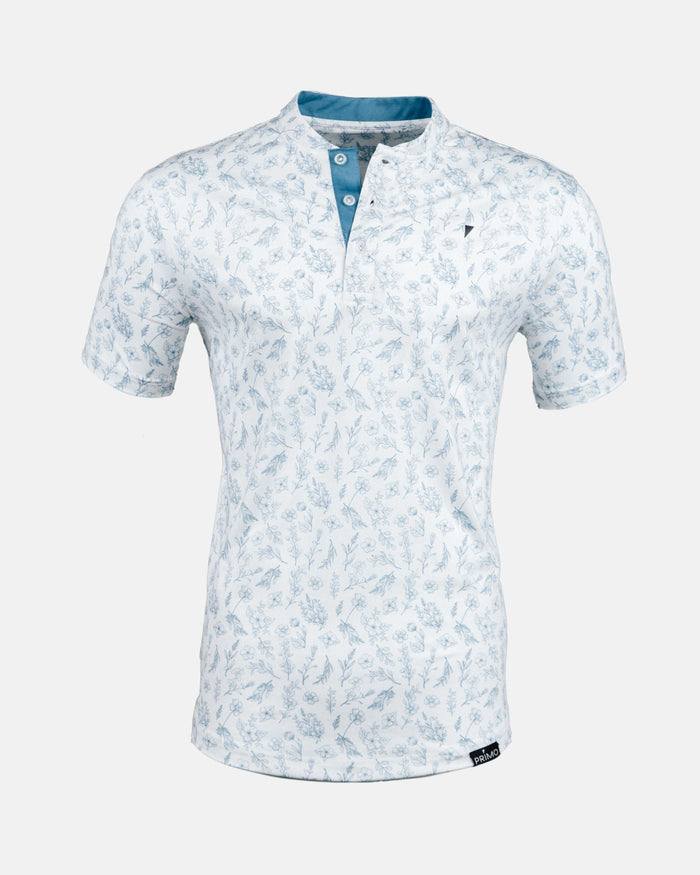 Slate Floral Blade Collar Polo