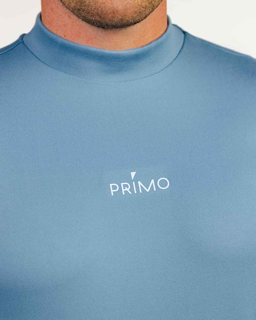 Stone Blue Mock Neck Tee