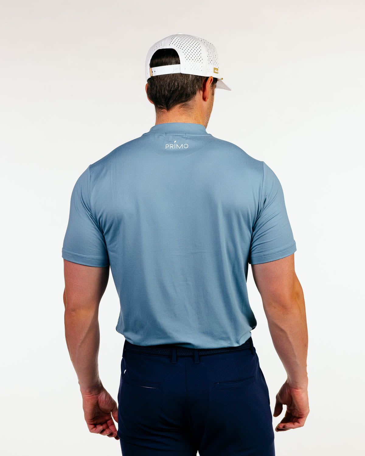 Stone Blue Mock Neck Tee