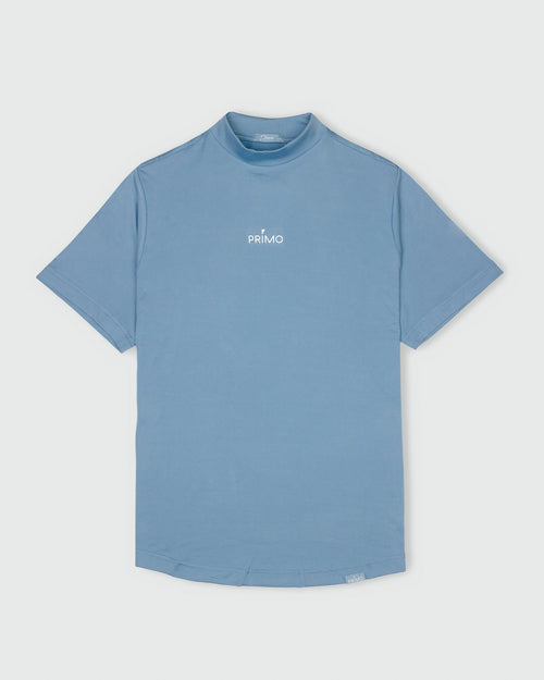 Stone Blue Mock Neck Tee