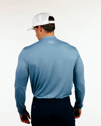 Stone Blue Mock Neck Long Sleeve
